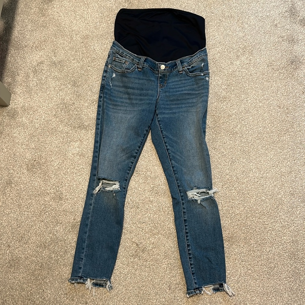 Abercrombie & Fitch Maternity Super Skinny Ankle Jean with Distressing Size 28/6